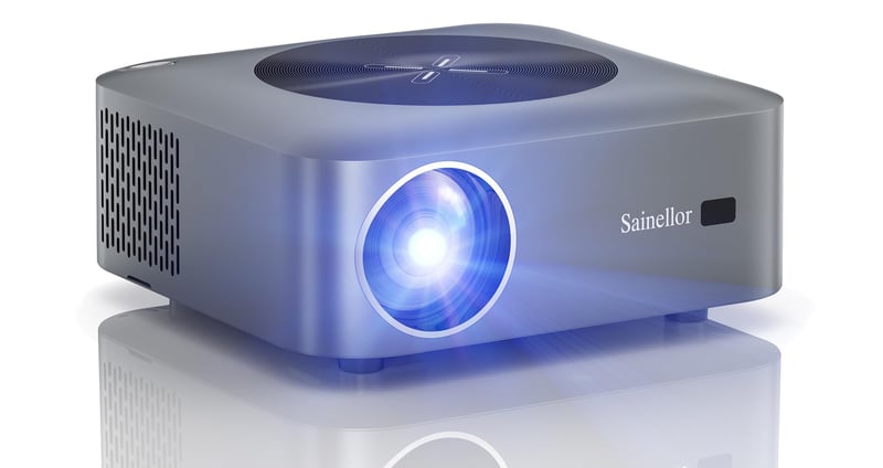 Sainellor 4K Android 12.0 Mini Projektor - 500ANSI, 1080P, WiFi 6, Bluetooth 5.0, 4GB RAM, 32GB ROM, Elektromos Fókusz, 4D Keystone