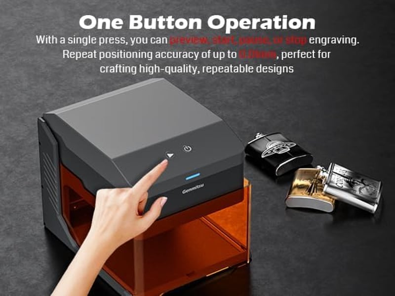 SainSmart Kiosk 2.5W Lézer Gravírozó Gép, Hordozható Lézer Vágó Akril Burkolattal, 9.9x9.9cm Munkaterület, Fekete-Narancs