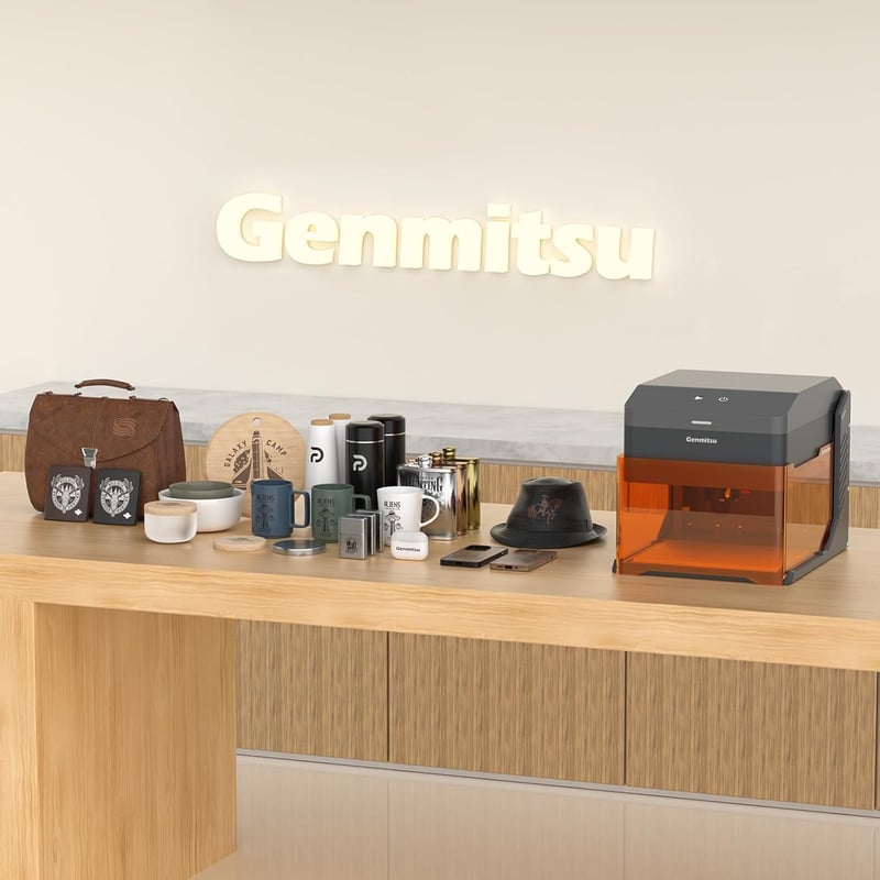 SainSmart Kiosk 2.5W Lézer Gravírozó Gép, Hordozható Lézer Vágó Akril Burkolattal, 9.9x9.9cm Munkaterület, Fekete-Narancs