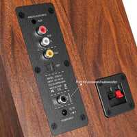 Saiyin Bluetooth Aktív Polcsugárzó 40W x 2 4 Colos Mélynyomóval Optikai AUX Bemenettel TV PC Lemezjátszóhoz Mélynyomó Kimenettel 3