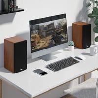Saiyin Bluetooth Aktív Polcsugárzó 40W x 2 4 Colos Mélynyomóval Optikai AUX Bemenettel TV PC Lemezjátszóhoz Mélynyomó Kimenettel 6