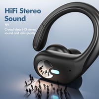 sajawass Bluetooth 5.3 Fülhallgató HiFi Sztereó, 80 Órás Akkumulátor, Dupla LED Kijelzős Töltőtok, IPX7 Vízálló, Android iOS Kompatibilis - Fekete 4
