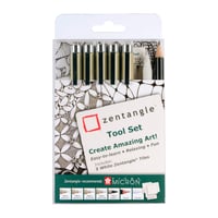 Set instrumente Sakura Zentangle 12 - Set creativ de desen cu 5 planșe originale Zentangle, pentru începători și avansați 1