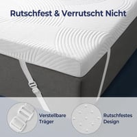 SakuraHome Gel nadmadrac 140x200 cm, visina 8 cm, jezgra od memorijske pjene, skidiva periva navlaka, za boxspring krevete, H2/H3, CertiPUR-US i Oeko-Tex certifikat 4