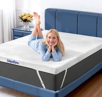 SakuraHome Gel nadmadrac 140x200 cm, visina 8 cm, jezgra od memorijske pjene, skidiva periva navlaka, za boxspring krevete, H2/H3, CertiPUR-US i Oeko-Tex certifikat 1
