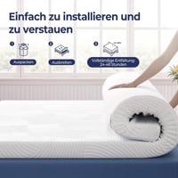 SakuraHome Gel nadmadrac 140x200 cm, visina 8 cm, jezgra od memorijske pjene, skidiva periva navlaka, za boxspring krevete, H2/H3, CertiPUR-US i Oeko-Tex certifikat 5