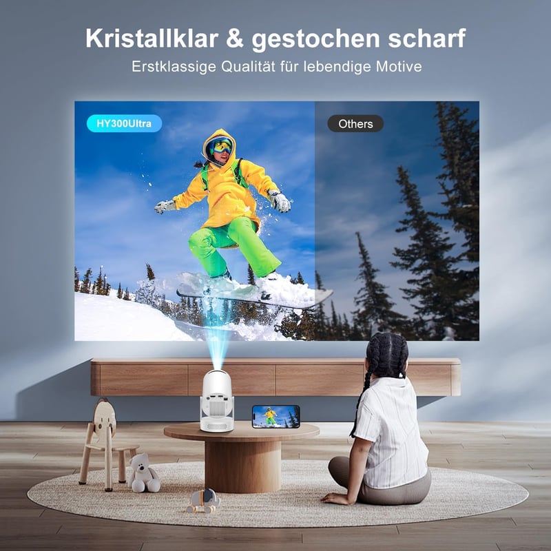 Salange 4K Mini Projektor Android 11 WiFi 6 Bluetooth 5.4 Otthoni Kivetítő