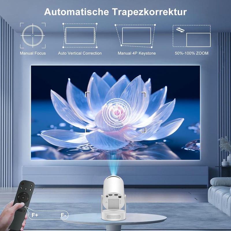 Salange 4K Mini Projektor Android 11 WiFi 6 Bluetooth 5.4 Otthoni Kivetítő
