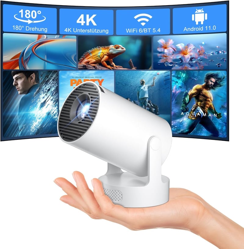 Salange 4K Mini Projektor Android 11 WiFi 6 Bluetooth 5.4 Otthoni Kivetítő