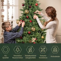 SALCAR 180 cm-es műfenyő 560 ággal, összecsukható rendszer, fa talp, 124 cm átmérő 5