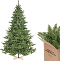 SALCAR 180 cm-es műfenyő 560 ággal, összecsukható rendszer, fa talp, 124 cm átmérő 1