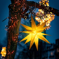 SALCAR 60 cm Világító Karácsony Csillag Kültéri Beltéri LED Dekoráció Sárga 2
