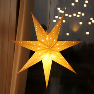 Salcar LED papirnata zvijezda viseća dekoracija - bijela - 75 cm