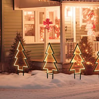 SALCAR XXL 3D LED Karácsonyi Fenyőfa Kerti Dísz 60 cm, 100 LED-del, Fém Leszúrható Kerti Világítás, Vízálló Kültéri Karácsonyi Dekoráció, Meleg Fehér 7