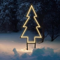 SALCAR XXL 3D LED Karácsonyi Fenyőfa Kerti Dísz 60 cm, 100 LED-del, Fém Leszúrható Kerti Világítás, Vízálló Kültéri Karácsonyi Dekoráció, Meleg Fehér 1