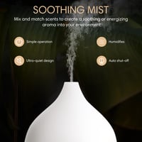 Ultrazvukový aróma difuzér Salking 100 ml na esenciálne oleje, RGB osvetlenie, automatické vypnutie, dizajn s bielym dreveným vzorom, na použitie v kancelárii a domácnosti 3