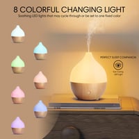 Ultrazvukový aróma difuzér Salking 100 ml na esenciálne oleje, RGB osvetlenie, automatické vypnutie, dizajn s bielym dreveným vzorom, na použitie v kancelárii a domácnosti 2