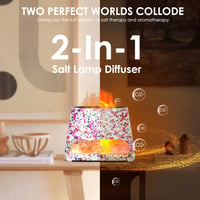 Difuzor de aromă 2 în 1 SALKING, 150 ml - 7 culori LED, efect de flacără, vaporizator de uleiuri esențiale, aromaterapie 2