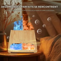 SALKING 2 u 1 difuzor eteričnih ulja i lampa od himalajske soli, 150 ml, aromaterapijski difuzor sa 7 boja i efektom plamena, automatsko isključivanje, bez BPA, RGB svjetlo, dizajn drveta 4