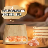 SALKING 2 u 1 difuzor eteričnih ulja i lampa od himalajske soli, 150 ml, aromaterapijski difuzor sa 7 boja i efektom plamena, automatsko isključivanje, bez BPA, RGB svjetlo, dizajn drveta 7