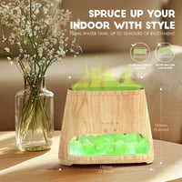 SALKING 2 u 1 difuzor eteričnih ulja i lampa od himalajske soli, 150 ml, aromaterapijski difuzor sa 7 boja i efektom plamena, automatsko isključivanje, bez BPA, RGB svjetlo, dizajn drveta 6