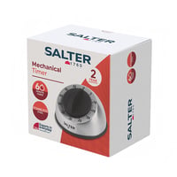 Salter 338 SSBKXR15 mehanički kuhinjski tajmer – 60-minutni analogni odbrojavač, glasno zvono, gumirani kotačić, nehrđajući čelik 6