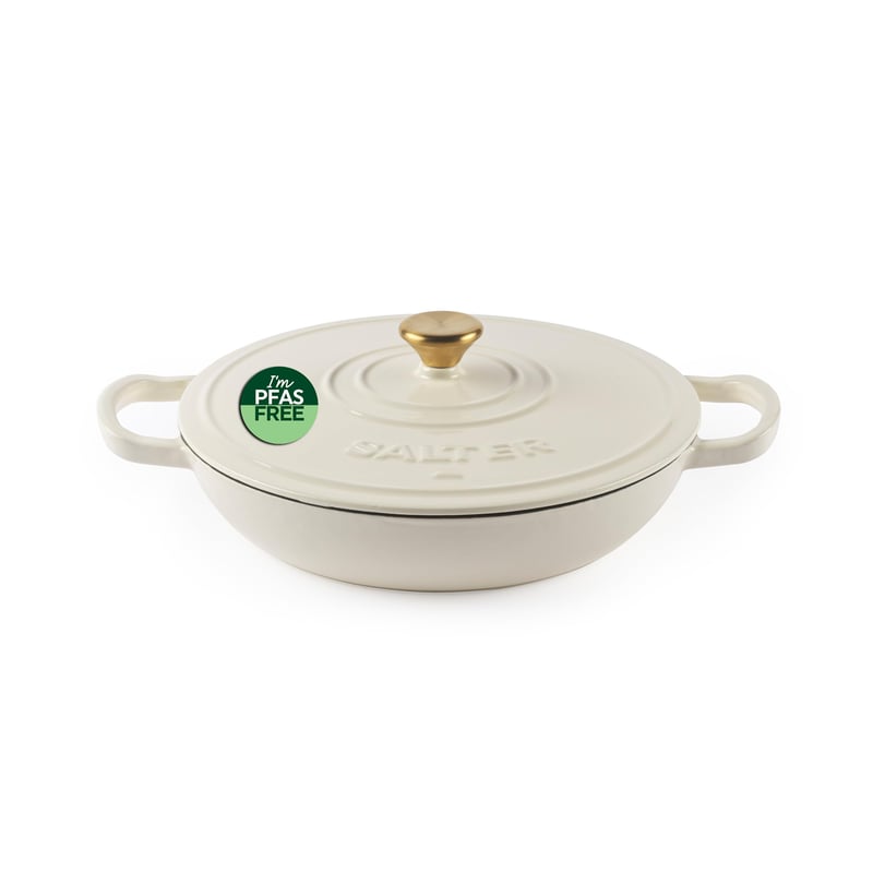 Liatinový hrniec Salter Chester – 30 cm Dutch Oven, 2,8 l — veľmi malý oťuk na smalte na vrchnej časti hrnca (stav: pozri 2. obrázok)