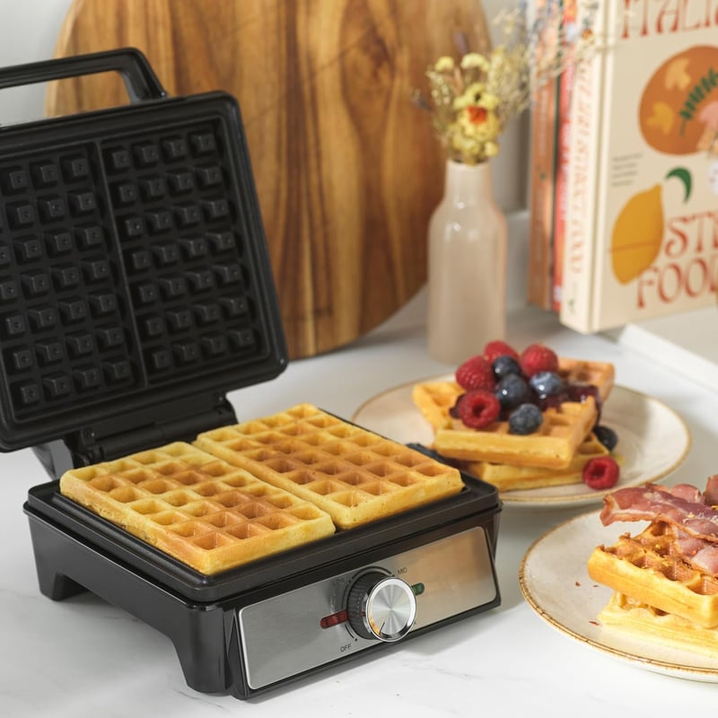 Salter Gofrisütő Gép Dupla Lemezzel, Mély Belgás Amerikai Gofri, Hőmérséklet Szabályozás, 1600W
