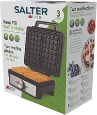 Salter Gofrisütő Gép Dupla Lemezzel, Mély Belgás Amerikai Gofri, Hőmérséklet Szabályozás, 1600W 3