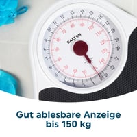 Cântar Mecanic de Baie Salter – Cântar Analogic de Tip Medical cu Afișaj Mare, Covoraș Antiderapant din Vinil, Alb-Negru, Design Retro, kg/st/lb 3