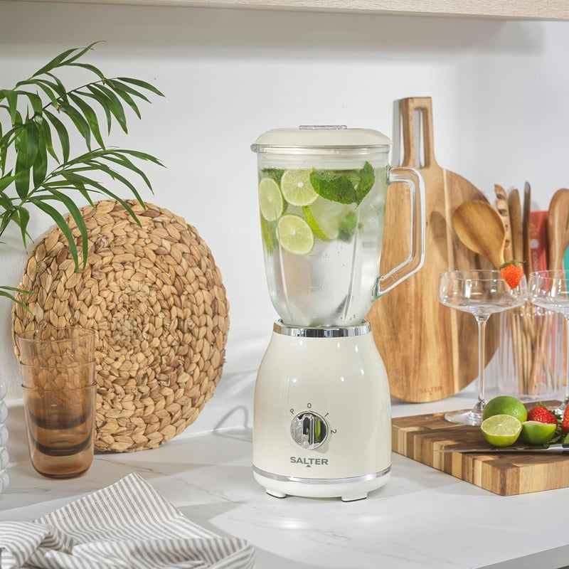 Salter Retro Krém Turmixgép 1.5L Üveg Tartály, 2 Fokozat, 1000W