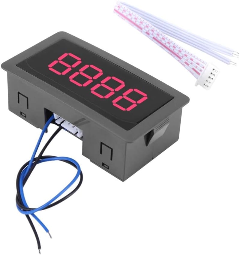 Samfox LED Impulzusszámláló 0-9999 Digitális Kijelző - Piros Panelmérő DC 8-24V 30mA, Fel/Le Számlálás Funkcióval, Ipari Vezérléshez