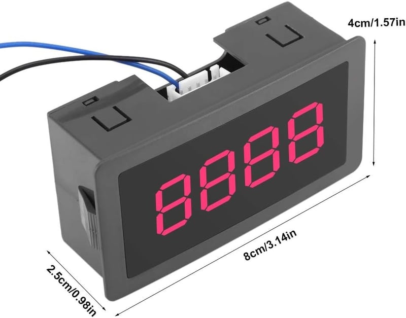 Samfox LED Impulzusszámláló 0-9999 Digitális Kijelző - Piros Panelmérő DC 8-24V 30mA, Fel/Le Számlálás Funkcióval, Ipari Vezérléshez