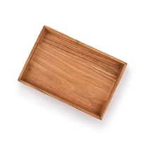 Samhita Akáciová servírovacia tácka s úchytkami na raňajky alebo konferenčný stolík 38x25,4x4 cm drevený podnos na pochutiny 4