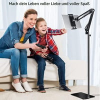 SAMHOUSING stojan na tablet na podlahu, otočný o 360 stupňov, nastaviteľná výška a uhol, pre iPad Mini Air Pro 12.9/9.7, Galaxy Tab, Kindle, pre zariadenia s uhlopriečkou 4,5 – 13 palcov 2
