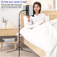 Suport Trepied pentru Tabletă SAMHOUSING, Reglabil pe Înălțime până la 165 cm, pentru iPad Pro 12.9 Air Mini, iPhone și Smartphone-uri, Compatibil cu Tablete de 4.5-13 Inch 2
