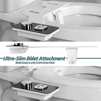SAMODRA Bidé Feltét WC-hez, Nem Elektromos Dupla Fúvókás Öntisztuló Bidé Állítható Nyomással, Fekete Matt 3