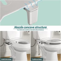 SAMODRA Bidé Feltét WC-hez, Nem Elektromos Dupla Fúvókás Öntisztuló Bidé Állítható Nyomással, Fekete Matt 2