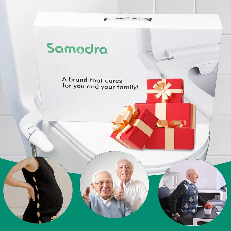 SAMODRA Bidet Attachment Duális Vízsugaras Wc Ülőke Csatlakozó Papírmegtakarítás