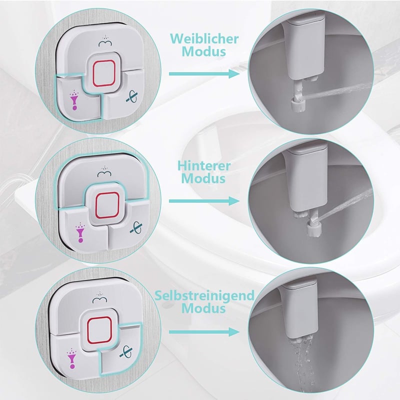 SAMODRA Bidet Attachment Önmosó Kettős Fúvókás Toalett Bidet Beige