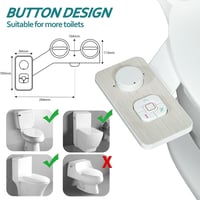 SAMODRA Bidet Attachment Önmosó Kettős Fúvókás Toalett Bidet Beige 5