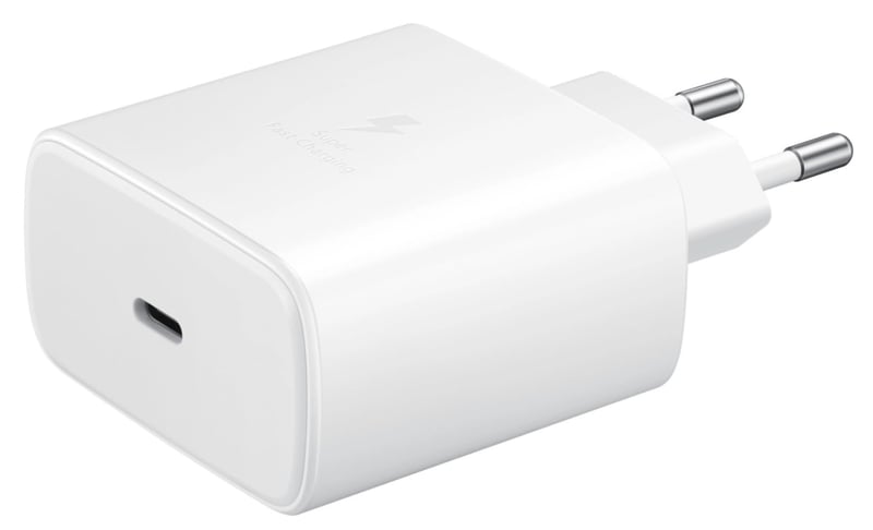 Rýchlonabíjací adaptér Samsung 65W USB-C s redukciou USB-C na USB, originálny, bez kábla, biely