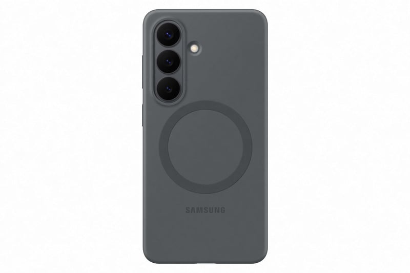 Magnetický silikónový kryt Samsung EF-ES942 pre Galaxy S26, čierny, tenký a protišmykový, vzhľad karbónu, nárazuvzdorné ochranné puzdro s magnetickým krúžkom