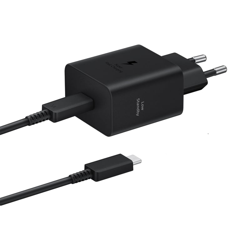 Adaptor Încărcător Rapid Samsung EP-T4511X 45W USB-C cu Cablu de Date, Compatibil cu Dispozitive de la Alți Producători, Negru