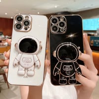Puzdro so stojanom a motívom astronauta pre Samsung Galaxy A52 – biele 4