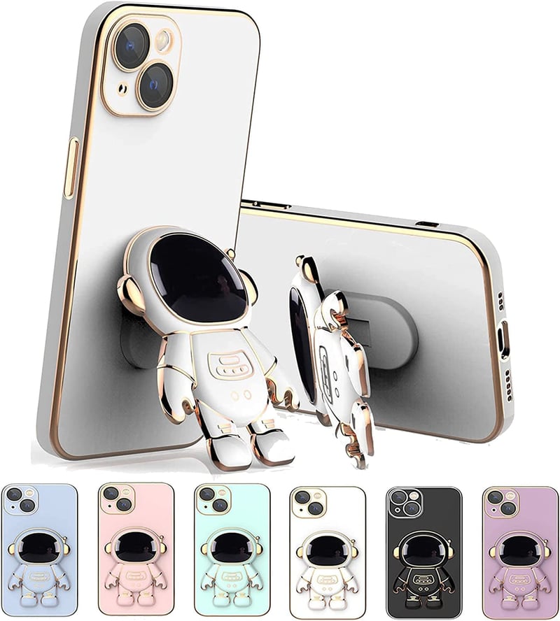 Puzdro so stojanom a motívom astronauta pre Samsung Galaxy A52 – biele