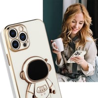 Puzdro so stojanom a motívom astronauta pre Samsung Galaxy A52 – biele 3