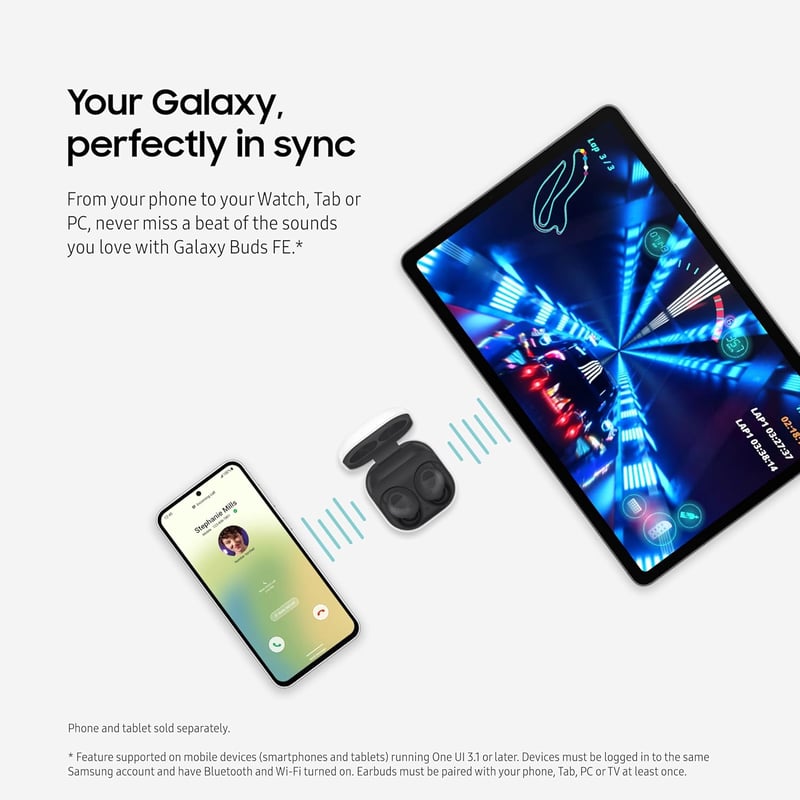 Samsung Galaxy Buds FE Bluetooth Fülhallgató Grafit, Kényelmes Illeszkedés, Érintésvezérlés