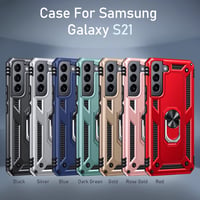 Nárazuvzdorný kryt pre Samsung Galaxy S21 5G s otočným krúžkom - čierny (renovovaný) 8