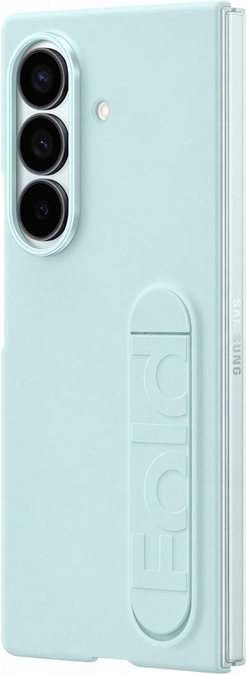 Samsung Galaxy Z Fold7 szilikon tok ujjtartóval, ütésálló védőtok, menta zöld - mint
